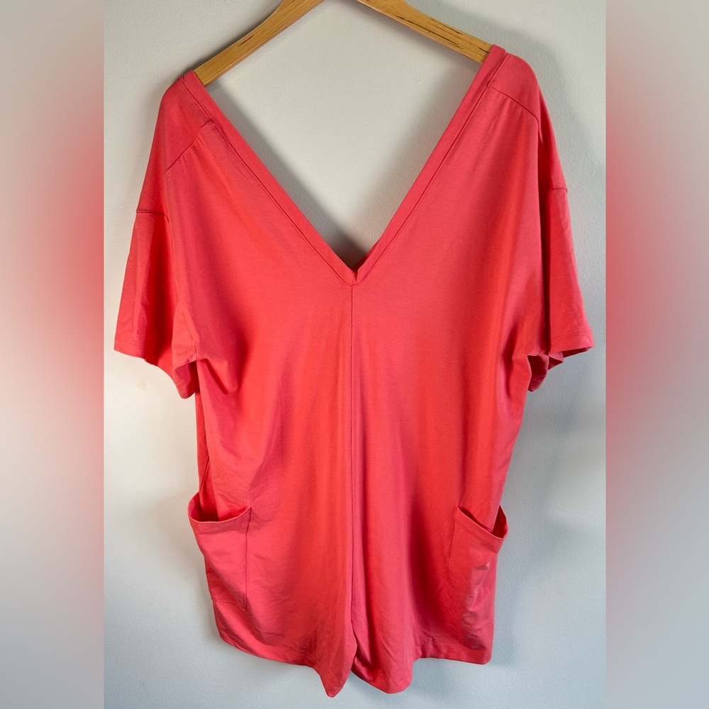 Jax + Lennon Womens Shirt V Neck Double Pockets Short Sleeve Size M Canada NWT